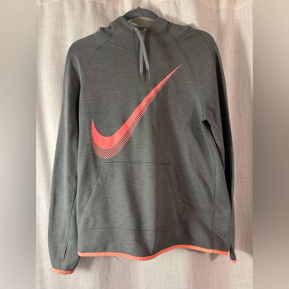 Nike Women’s Gray Hoodie with Pink Swoosh
